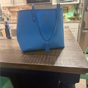 Coach Sky Blue Leather Tote